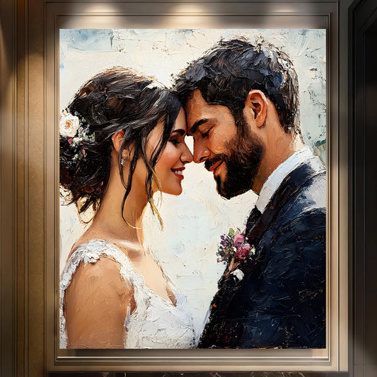 Anniversary Wedding Oil Portrait - Hand Painted from Photo