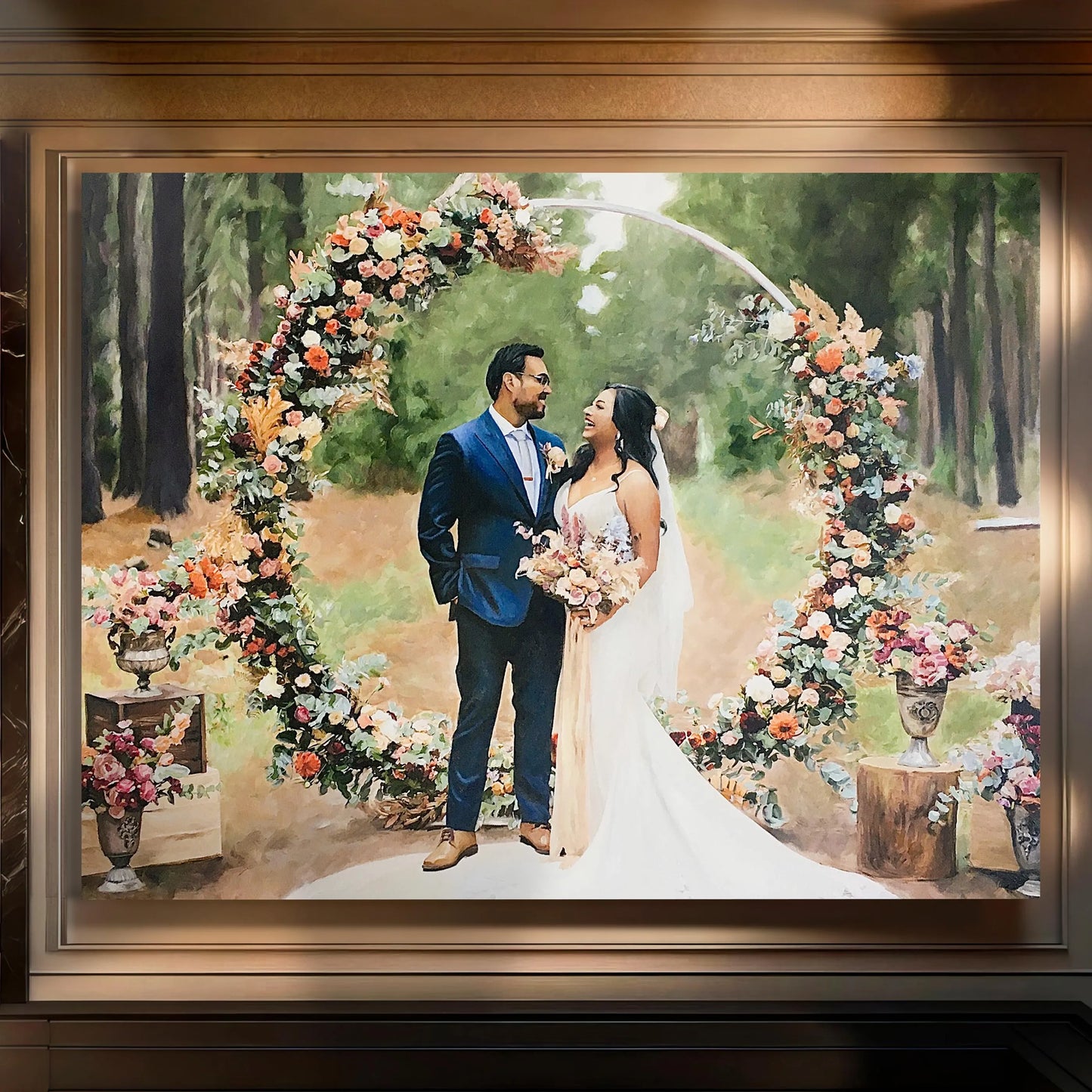 Anniversary Wedding Oil Portrait - Hand Painted from Photo