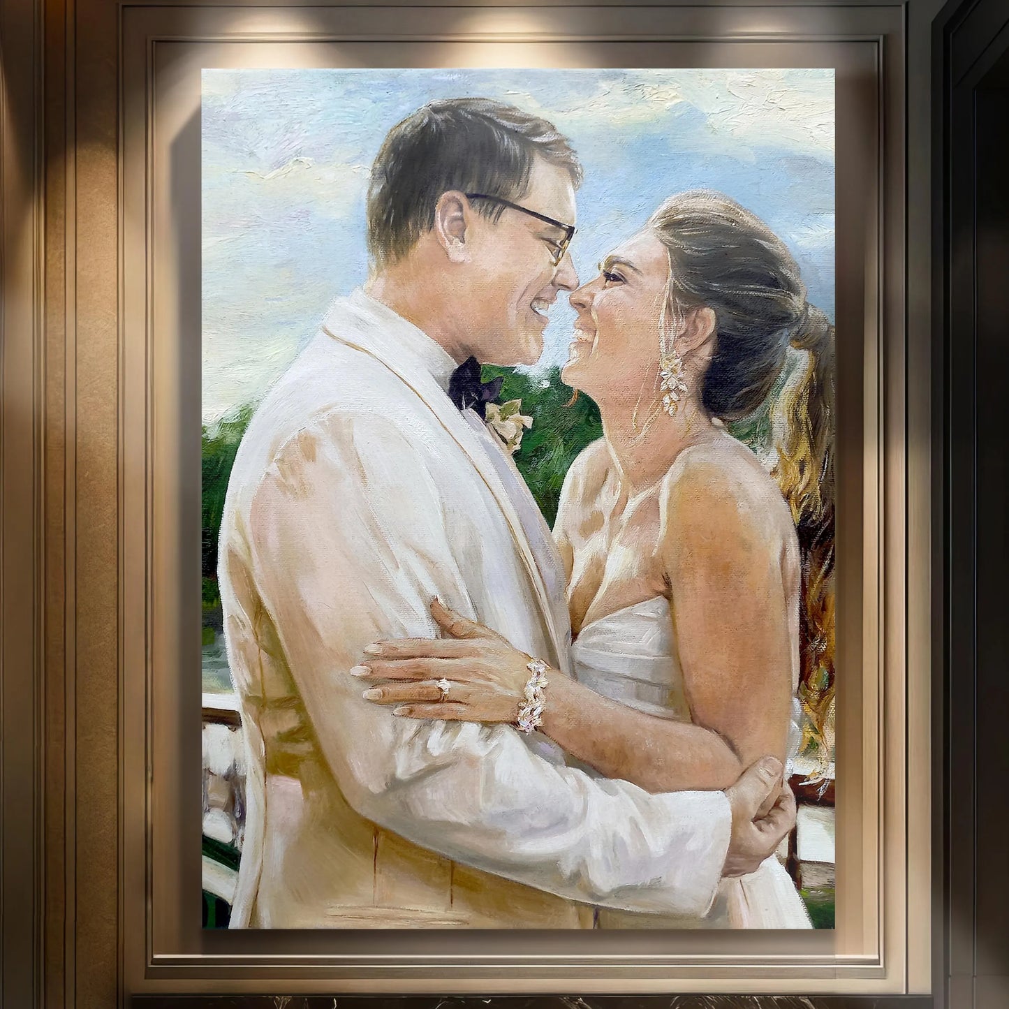 Anniversary Wedding Oil Portrait - Hand Painted from Photo