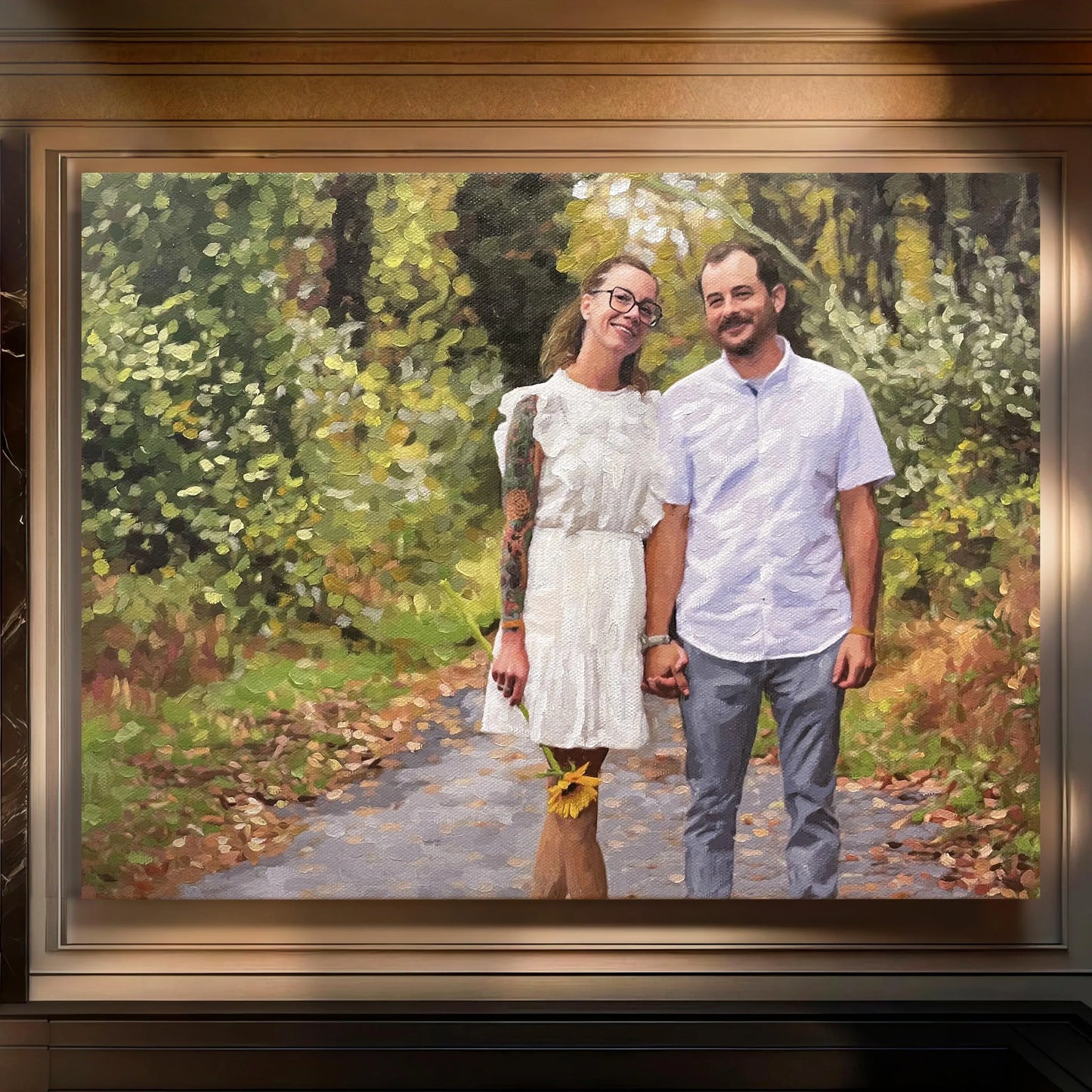 Couple Oil Portrait - Hand Painted from Photo