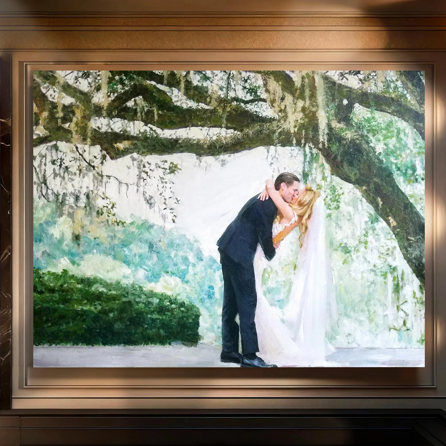 Anniversary Wedding Oil Portrait - Hand Painted from Photo