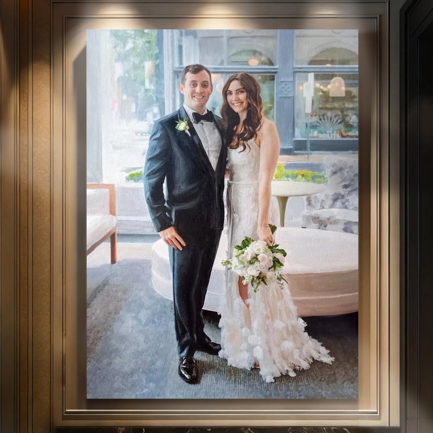 Anniversary Wedding Oil Portrait - Hand Painted from Photo