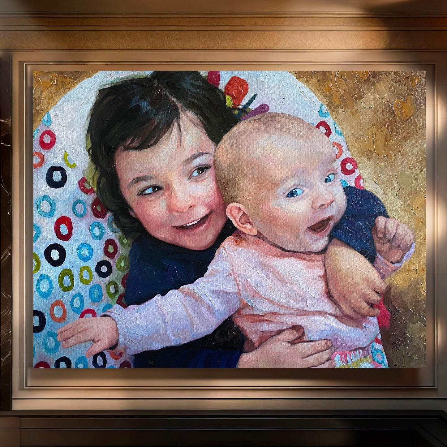 Kids Oil Portrait - Hand Painted from Photo