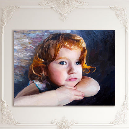 Kids Oil Portrait - Hand Painted from Photo