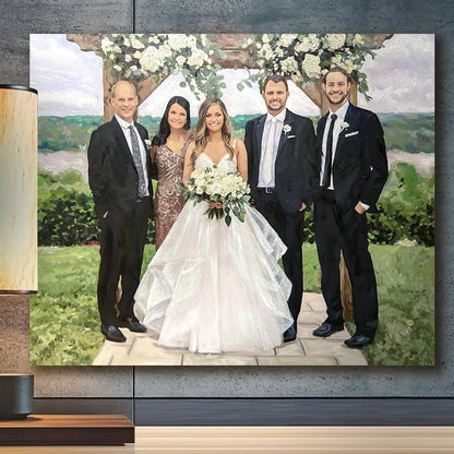 Anniversary Wedding Oil Portrait - Hand Painted from Photo