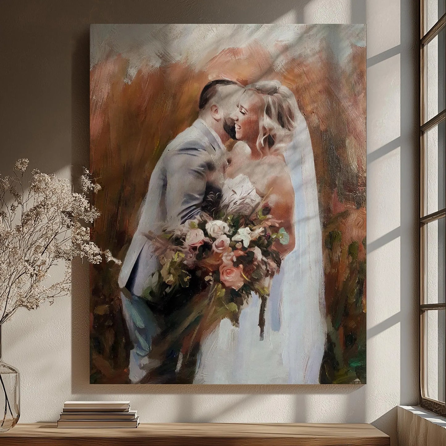 Anniversary Wedding Oil Portrait - Hand Painted from Photo