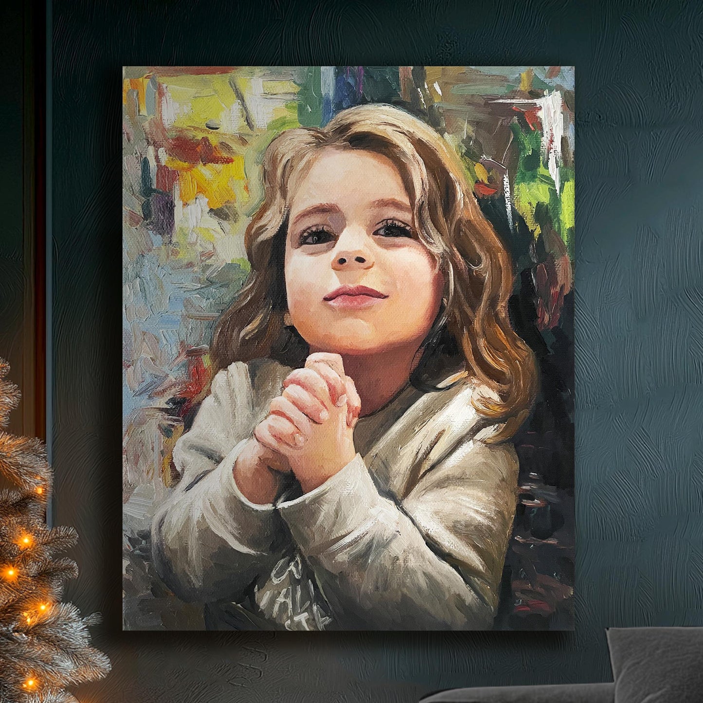 Kids Oil Portrait - Hand Painted from Photo