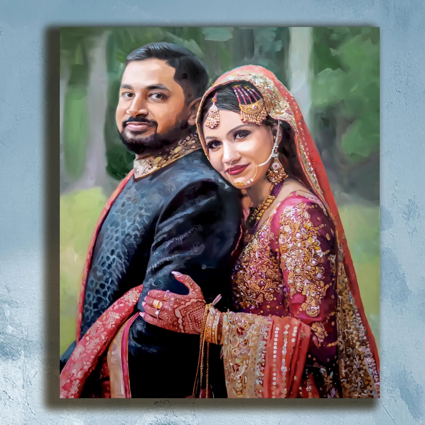 Anniversary Wedding Oil Portrait - Hand Painted from Photo