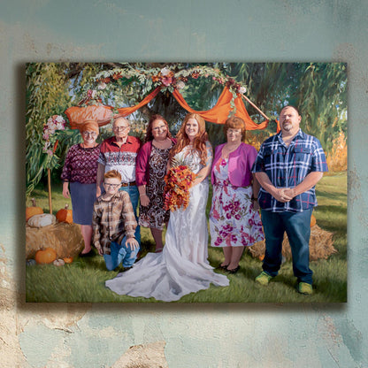 Family Oil Portrait - Hand Painted from Photo