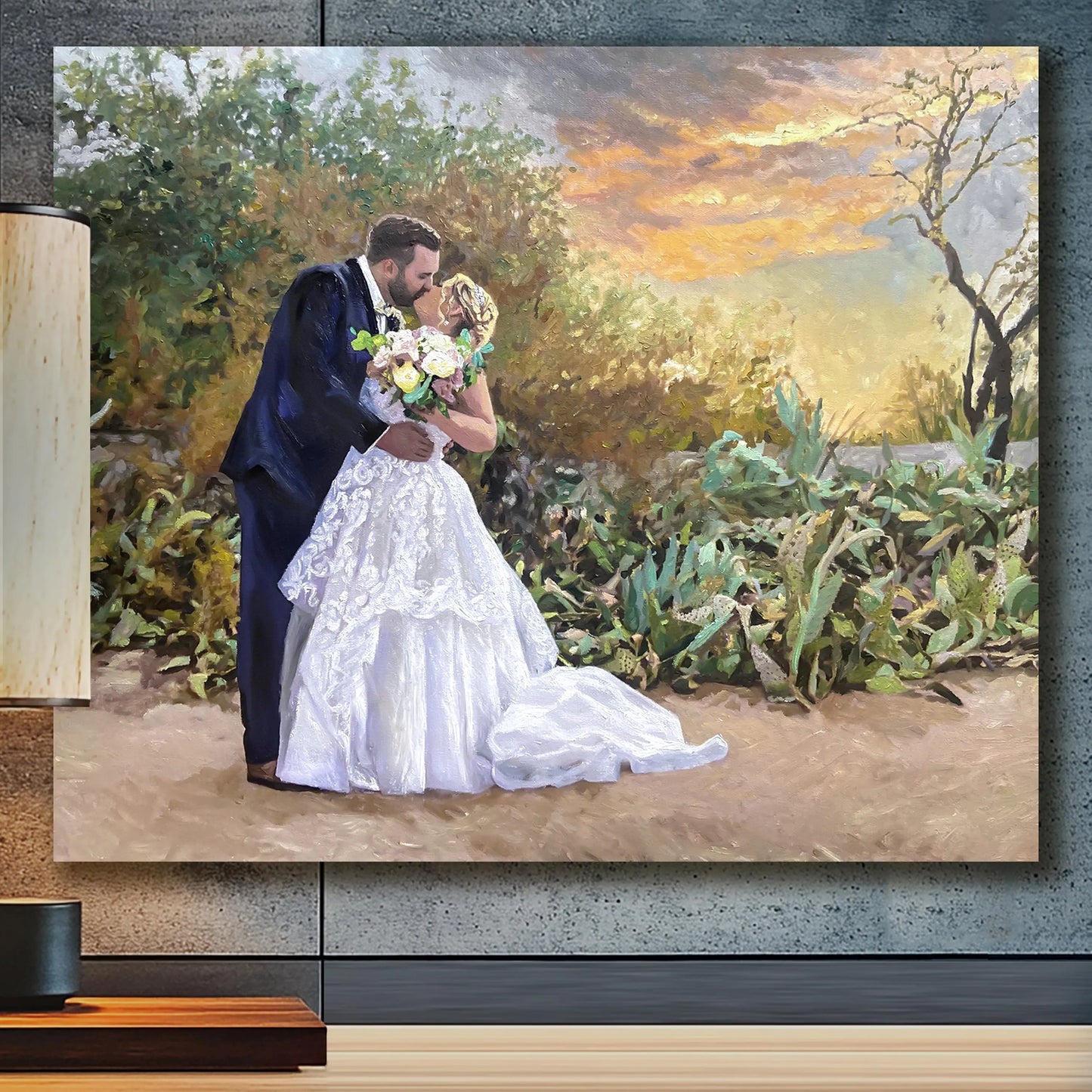 Anniversary Wedding Oil Portrait - Hand Painted from Photo