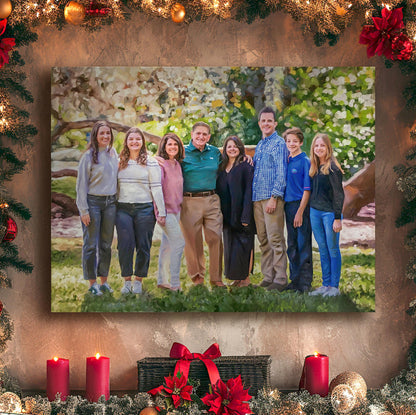 Family Oil Portrait - Hand Painted from Photo